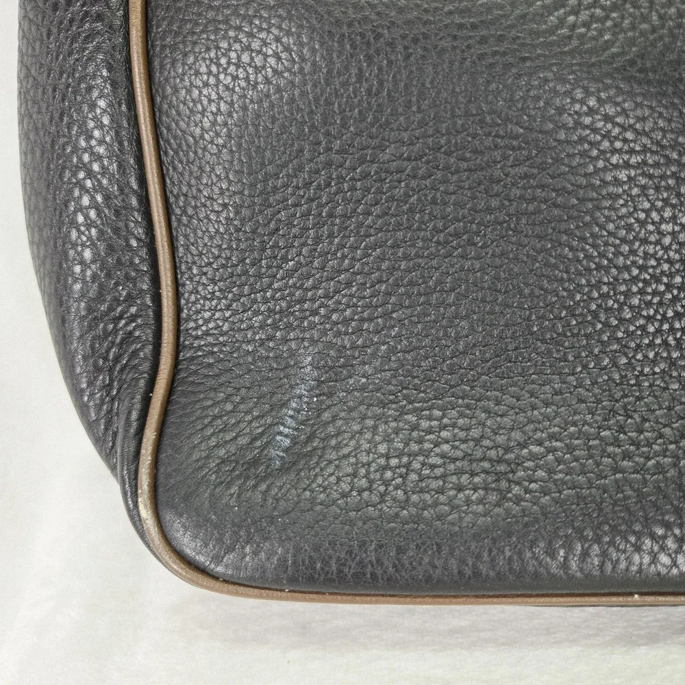 Cole Haan Village Tri Color Messenger Bag Womens Medium Black Brown Leather